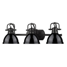 Golden 3602-BA3 BLK-BK - Yep by Golden Lighting Duncan 3-light Vanity in Matte Black and Black shade